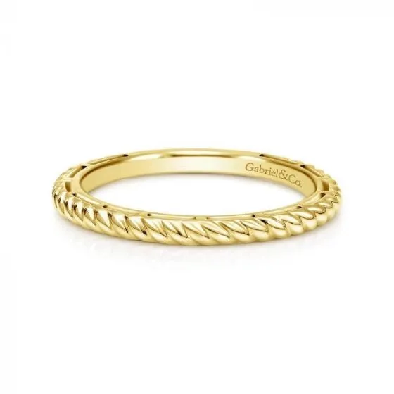 14k yellow gold ring/band with rope pattern LR4582Y4JJJ
