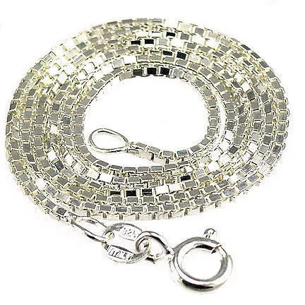 1.5mm 20 inch Premium Italian Venetian Box Chain 925 Sterling Silver