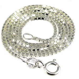 1.5mm 20 inch Premium Italian Venetian Box Chain 925 Sterling Silver 1.5mm 20 inch Premium Italian Venetian Box Chain 925 Sterling Silver