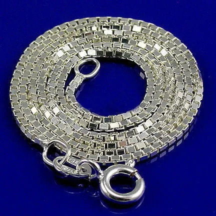 1.5mm 20 inch Premium Italian Venetian Box Chain 925 Sterling Silver