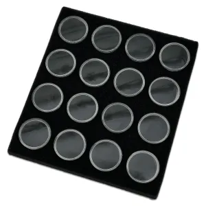16 Piece Black Foam Gem Jars