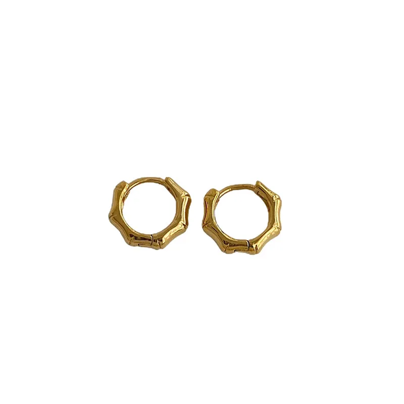 17mm Gold Tiny Twisted Hoop Earrings