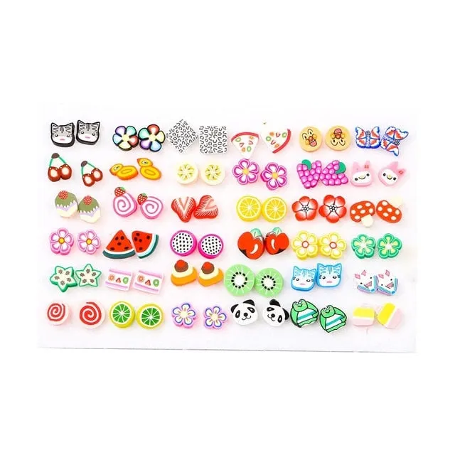 18/36pairs Fashion Mix Style Gold Color Rhinestone Crystal Flower Stud Earings Set For Women Girls Jewelry Brincos Oorbellen