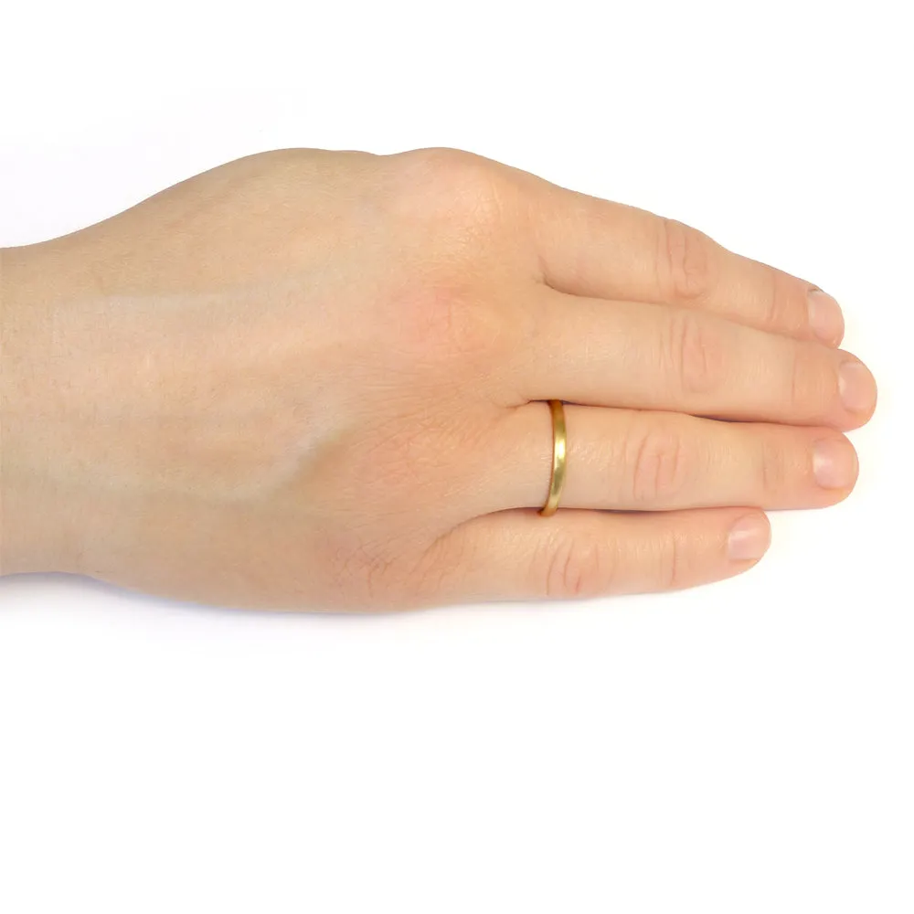 18ct Gold 2mm Comfort Fit Court Wedding Ring