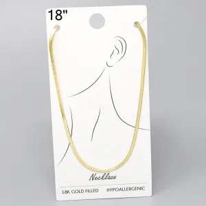 18K Gold Filled Herringbone Chain Necklace - 18"