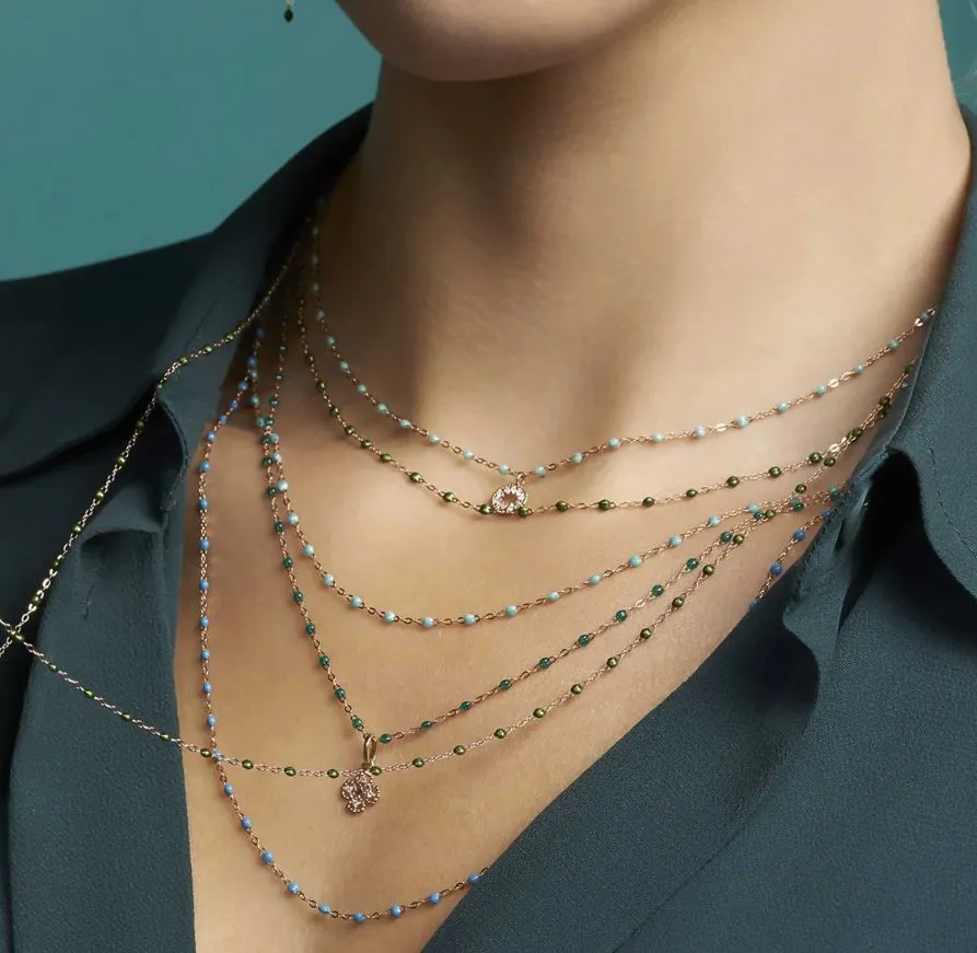 18K Gold "Scarab" Resin Beaded "Classic" Necklace