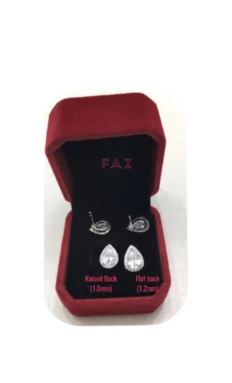 18K White Gold Plated CZ Imitation Diamond Dainty Minimalist Pear shaped Stud Earrings Bridal Collection Hypoallergenic