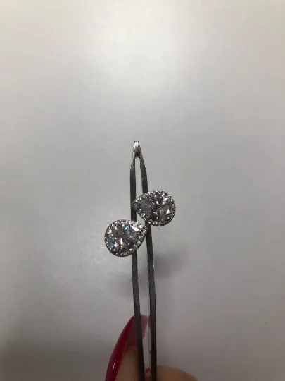 18K White Gold Plated CZ Imitation Diamond Dainty Minimalist Pear shaped Stud Earrings Bridal Collection Hypoallergenic