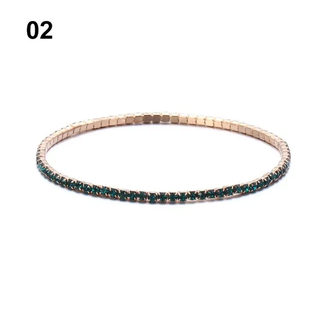 1pc Fashion Hand Chain Crystal Stretch Shine Bracelets For Women Couple Girlsfriend Charm Austria Crystal Cuff Bangles Wedding