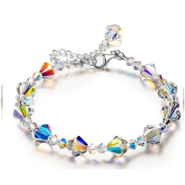 1pc Fashion Hand Chain Crystal Stretch Shine Bracelets For Women Couple Girlsfriend Charm Austria Crystal Cuff Bangles Wedding