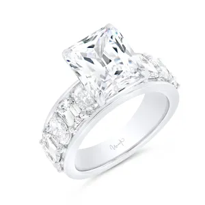 2.63ctw Emerald and Oval Diamond Engagement Ring