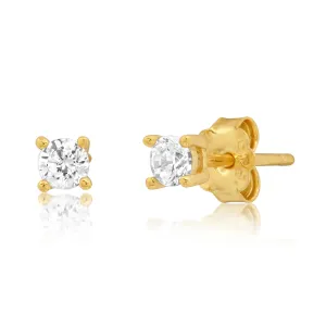 3 MM SOLITAIRE STUD, GOLD