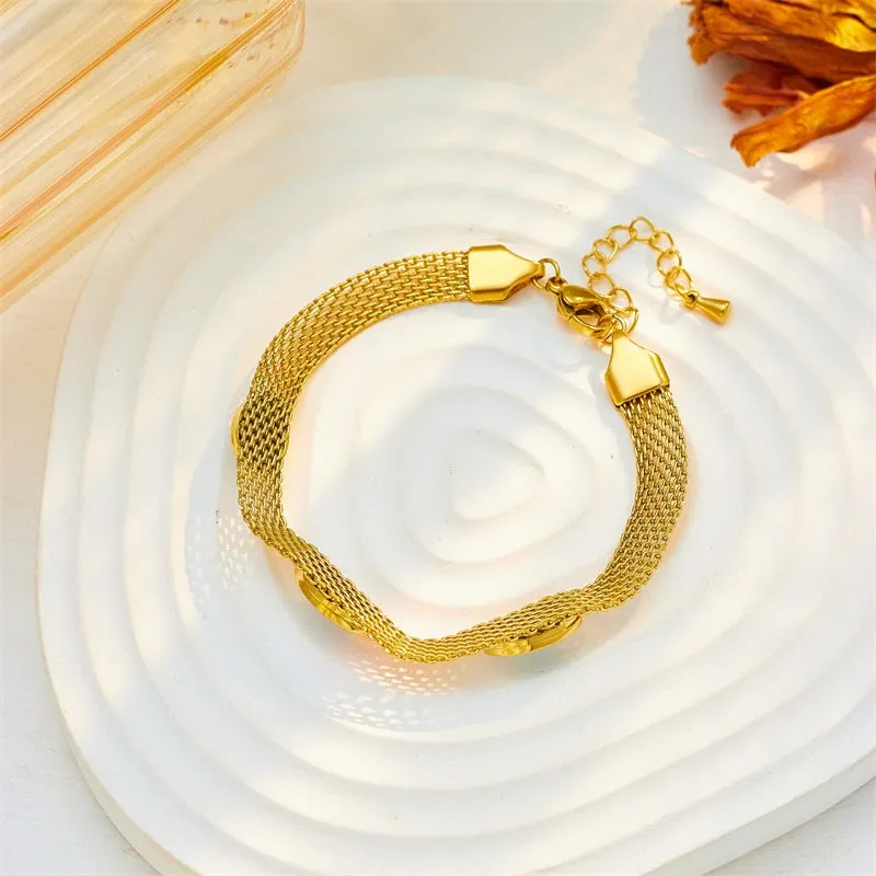 316L Stainless Steel Eye Shape Charm Bracelet For Women