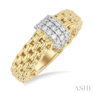 .33CTRDDM BOLD WEAVE CIRCLE RG YG 14K-G*