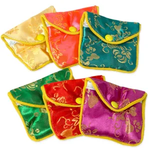 3" x 2 1/2" Multicolor Chinese Zipper Pouch