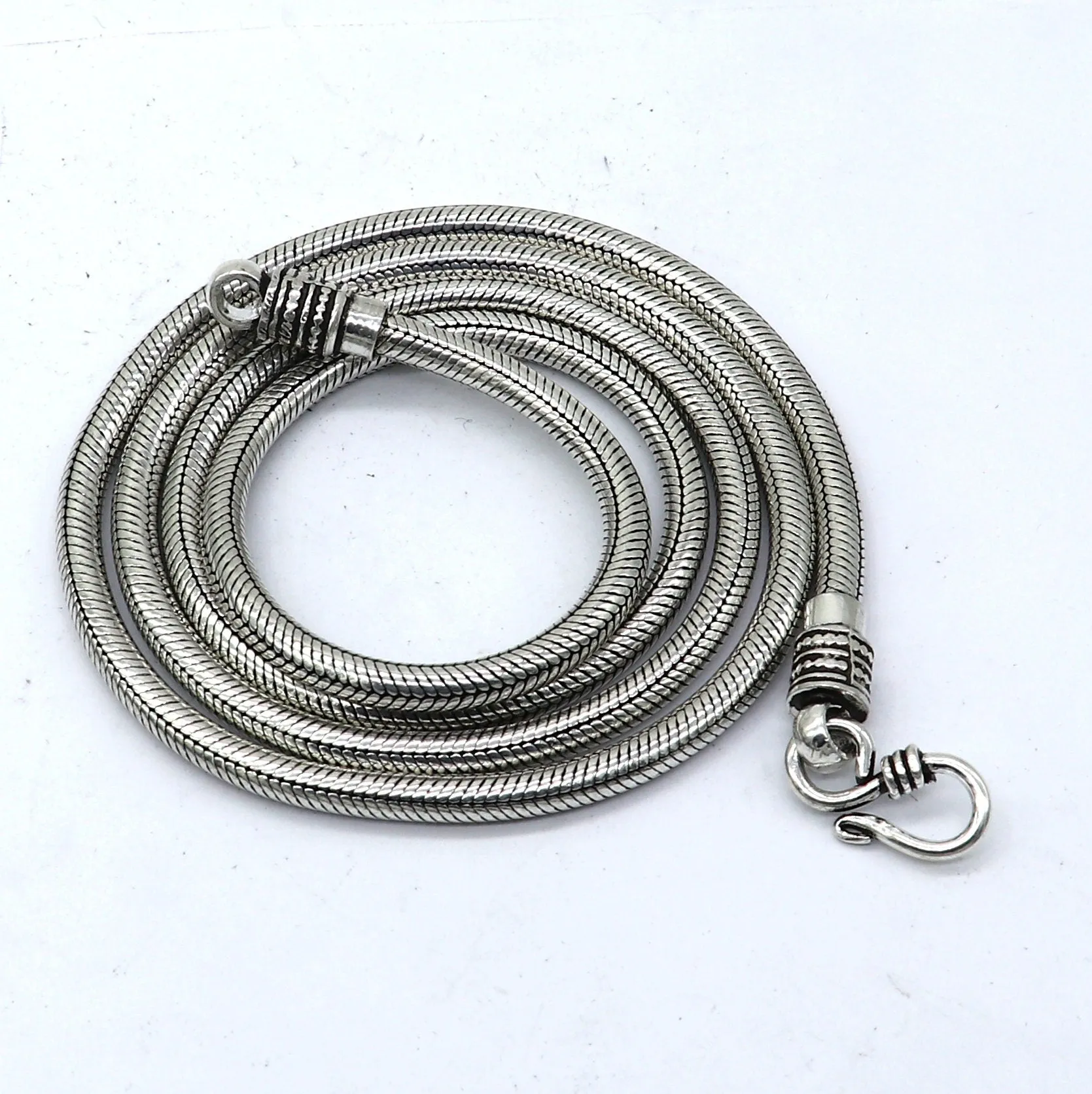 4.2 mm 20" to 30" long chain 925 sterling silver handmade snake chain pendant chain, necklace chain, silver trendy chain ch599