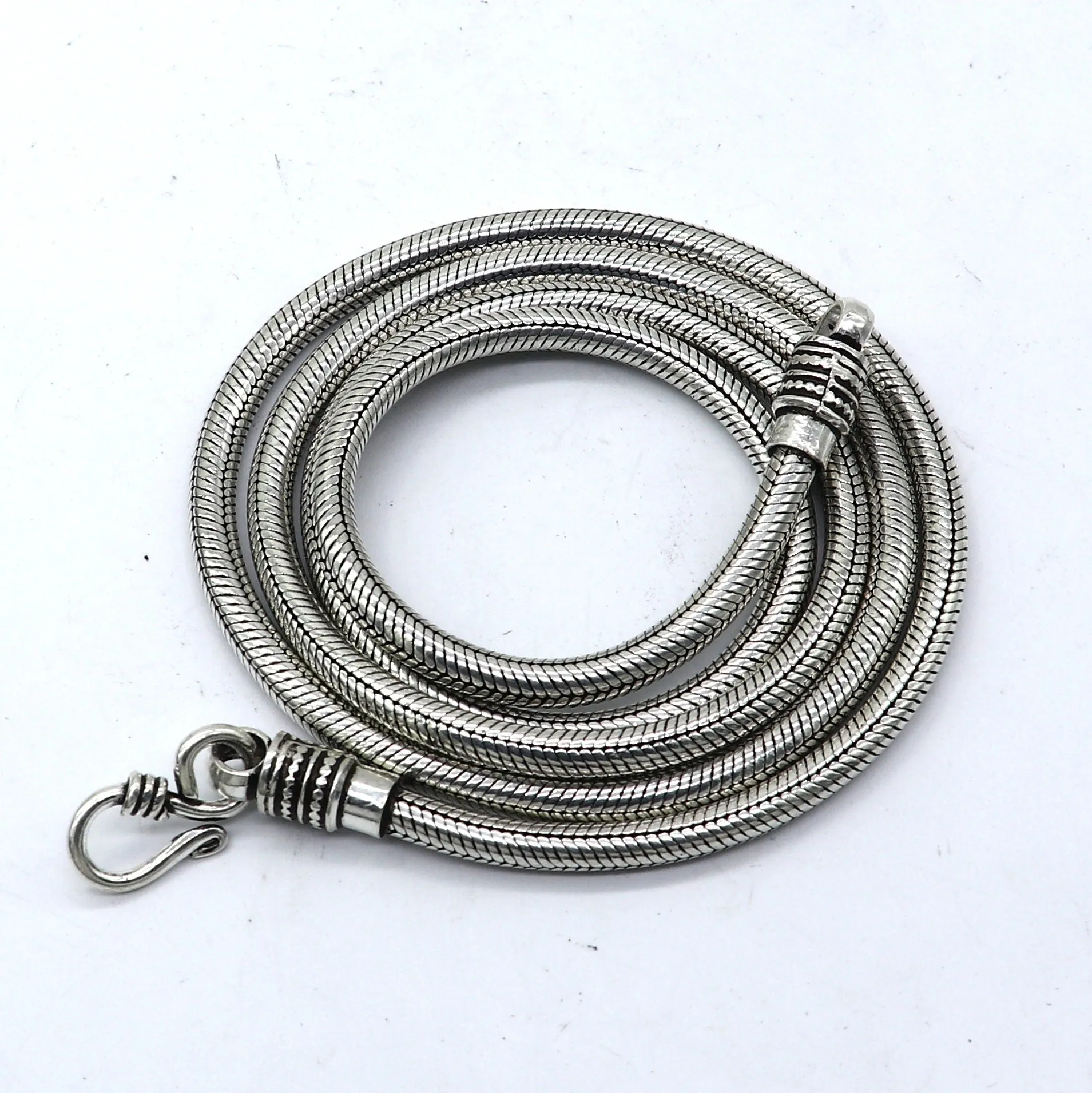 4.2 mm 20" to 30" long chain 925 sterling silver handmade snake chain pendant chain, necklace chain, silver trendy chain ch599