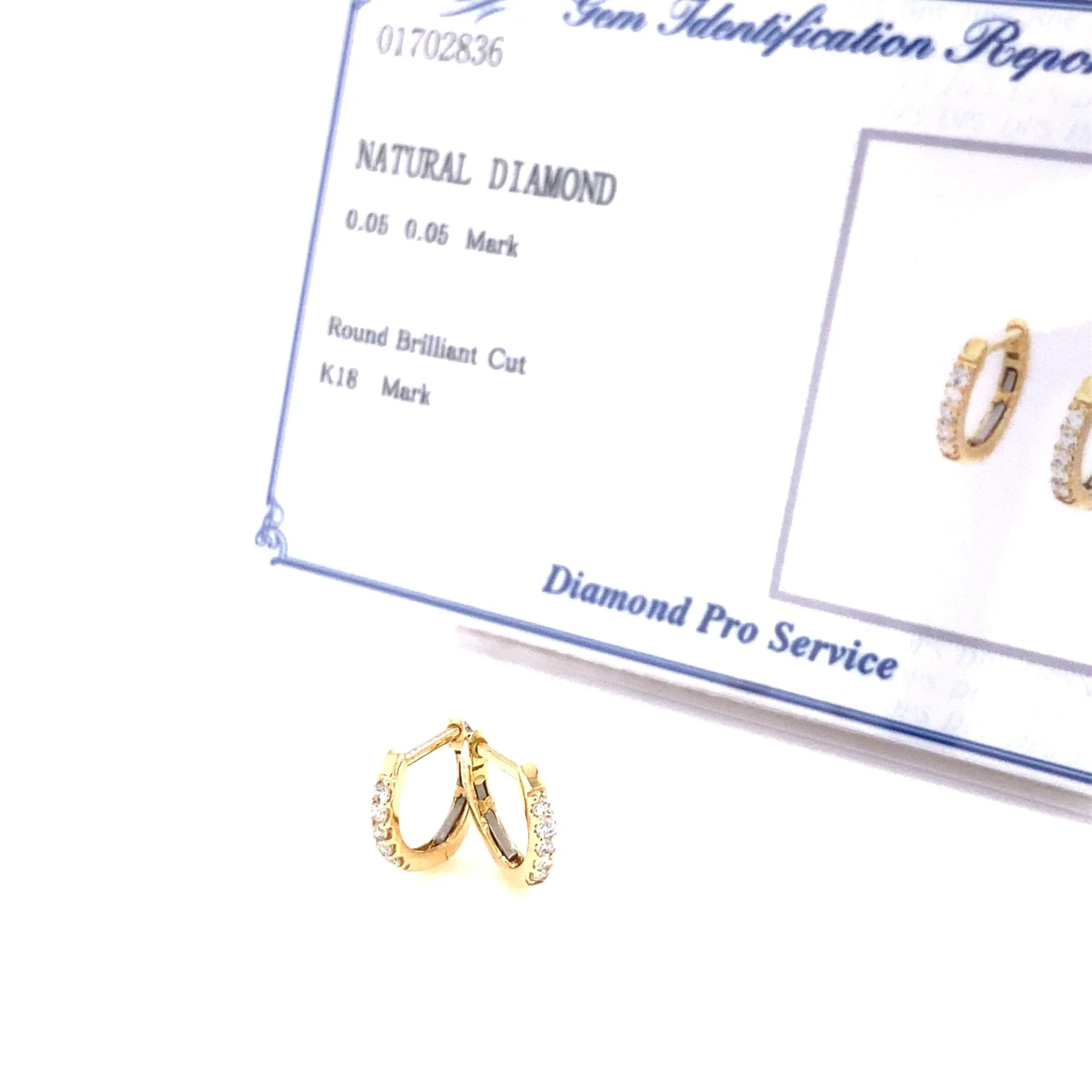 5 Dia Hoop Earrings 0.1ct