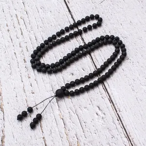 6mm Black Lava Stone Bracelet Necklace 108 Beads Mala Wrap Bracelets