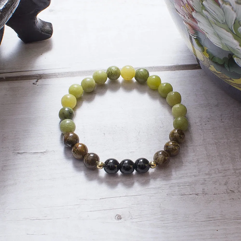 8mm Southern Jade Tiger Eye Black Onyx Beads 108 Mala Prayer Necklace Meditation Yoga Jewelry Japamala Set