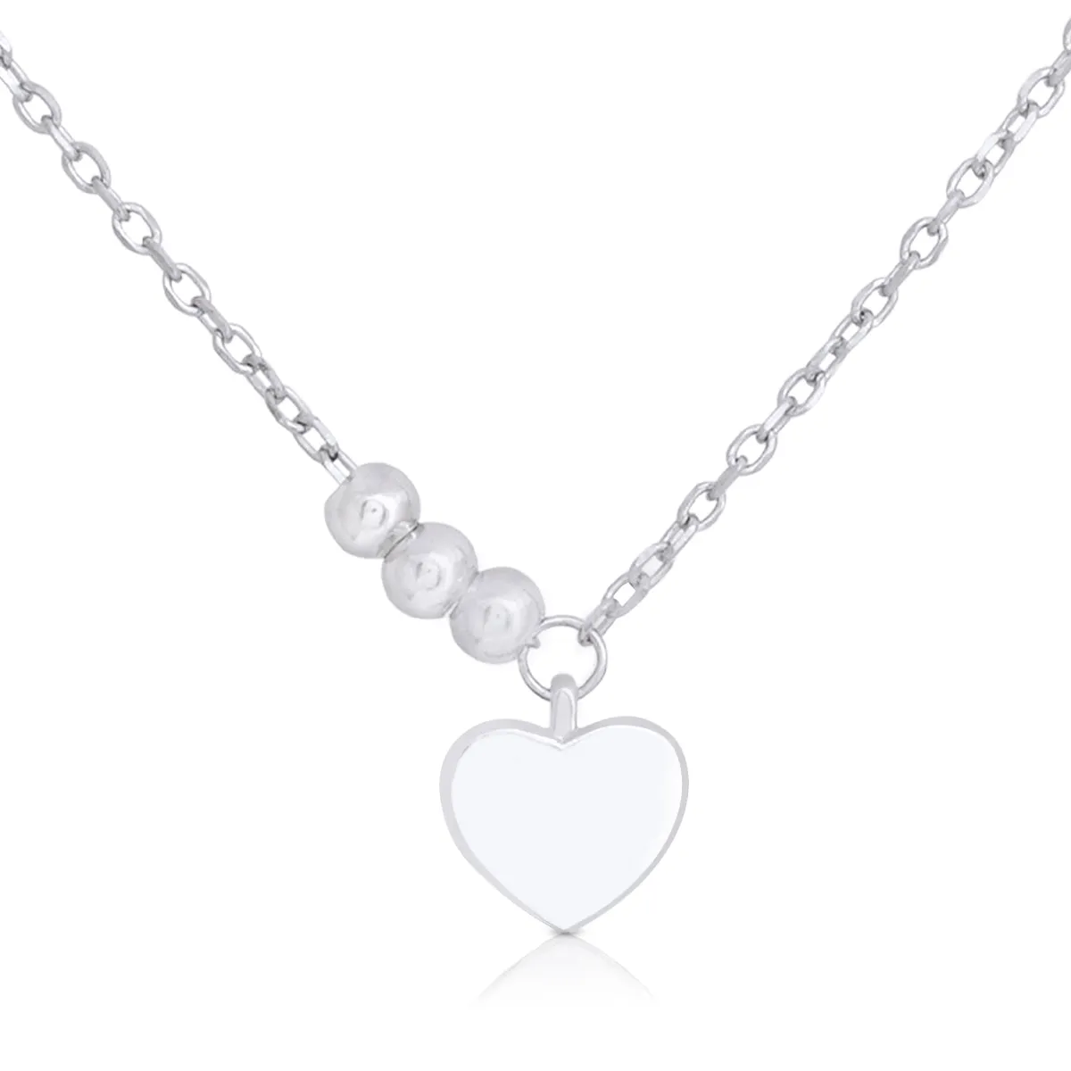 925 Cosmic Love Rhodium Plated Heart Drop Chain Pendants