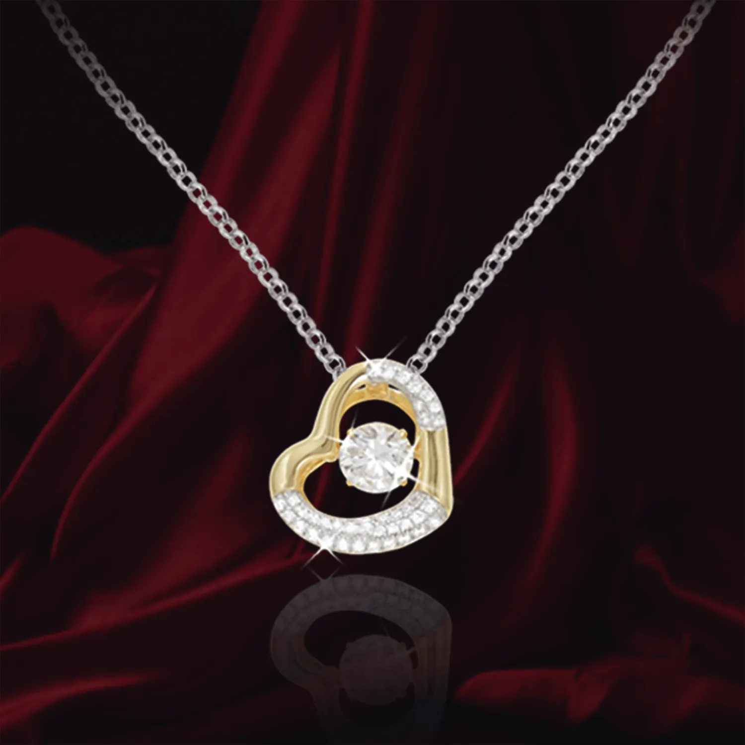 Accented Open Heart Pendant
