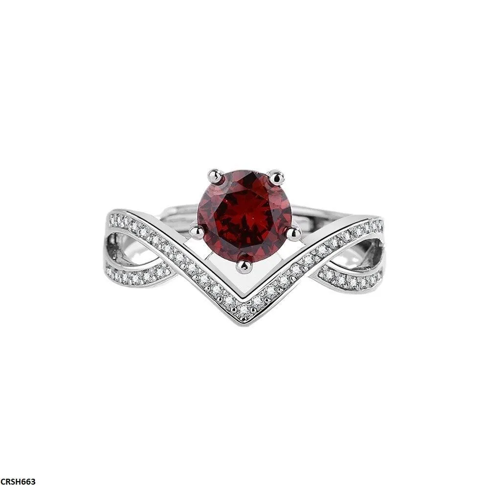 Adjustable Ruby Crown Ring