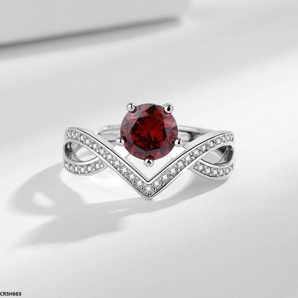Adjustable Ruby Crown Ring