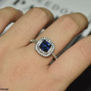 Adjustable Sapphire Square Ring