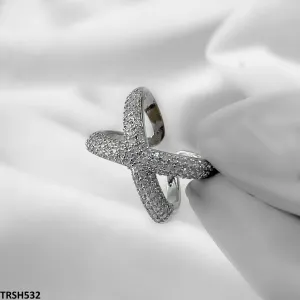 Adjustable Zircon Cross Ring