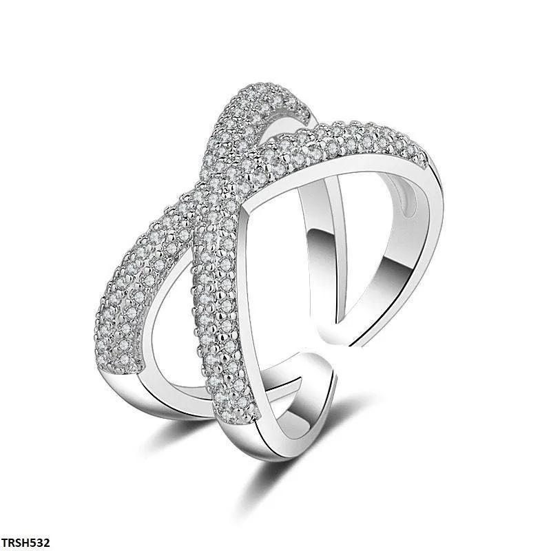 Adjustable Zircon Cross Ring