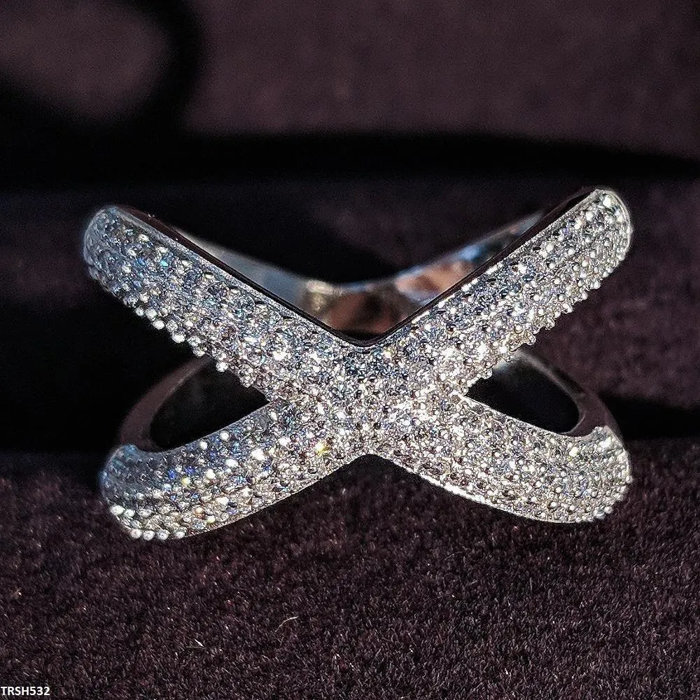 Adjustable Zircon Cross Ring