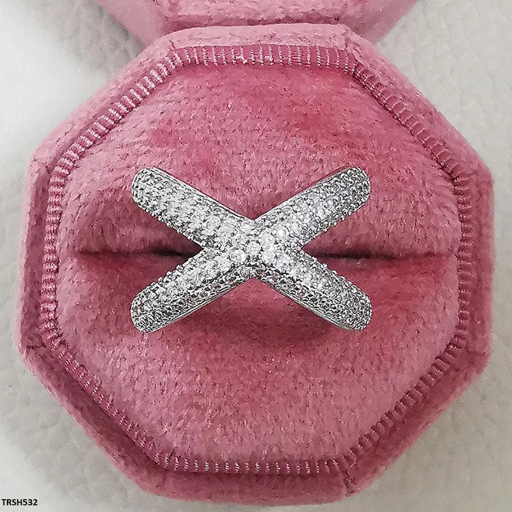 Adjustable Zircon Cross Ring