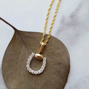 Allison Kaufman Modern Horseshoe Diamond Pendant