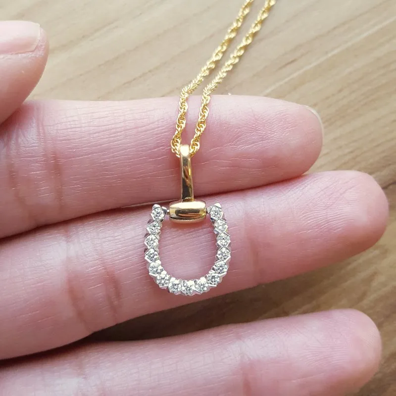 Allison Kaufman Modern Horseshoe Diamond Pendant