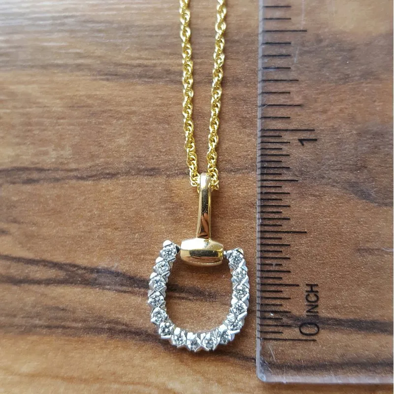 Allison Kaufman Modern Horseshoe Diamond Pendant