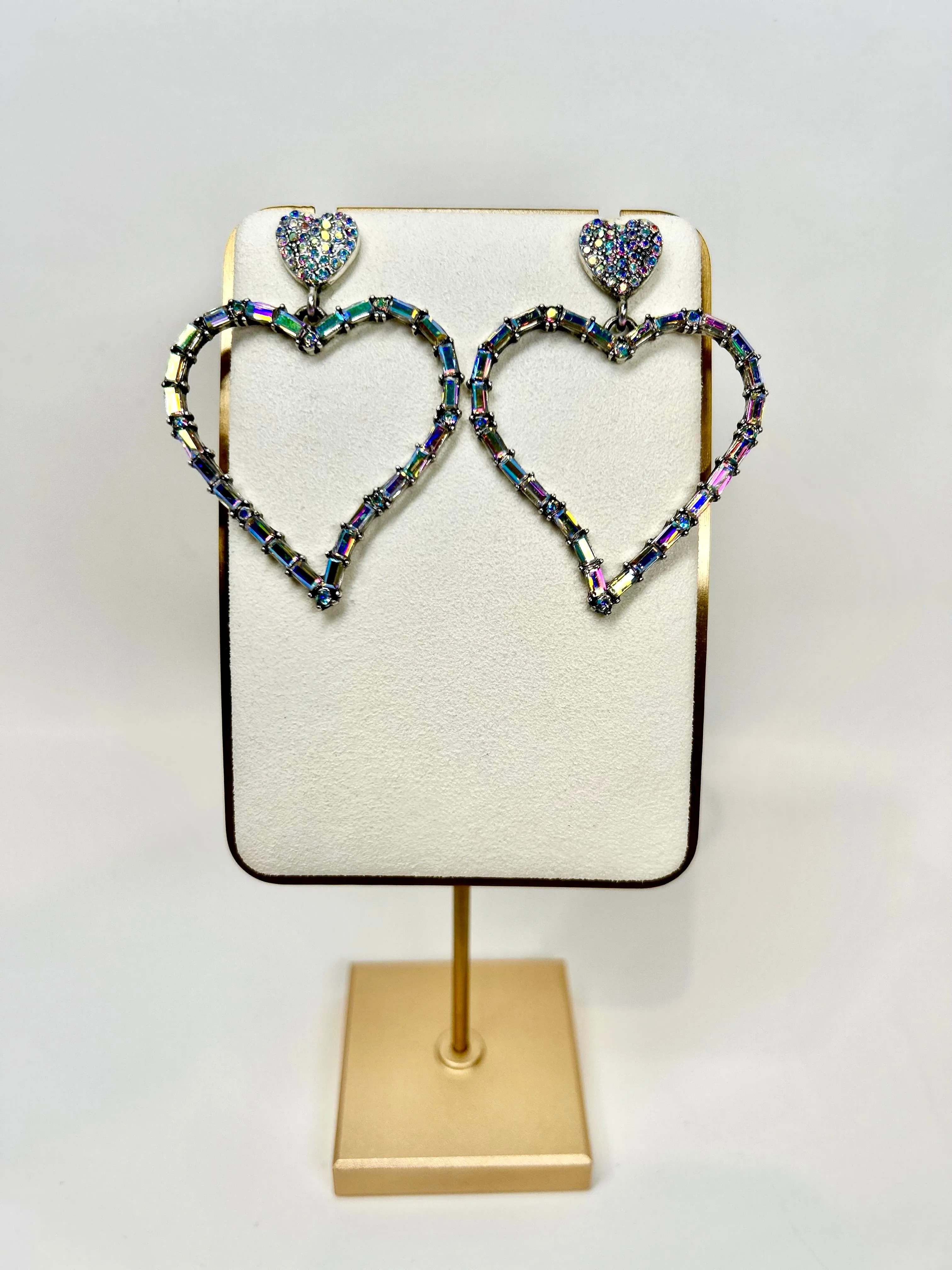 Amelia's Sparkling Heart - Crystal Heart Earrings
