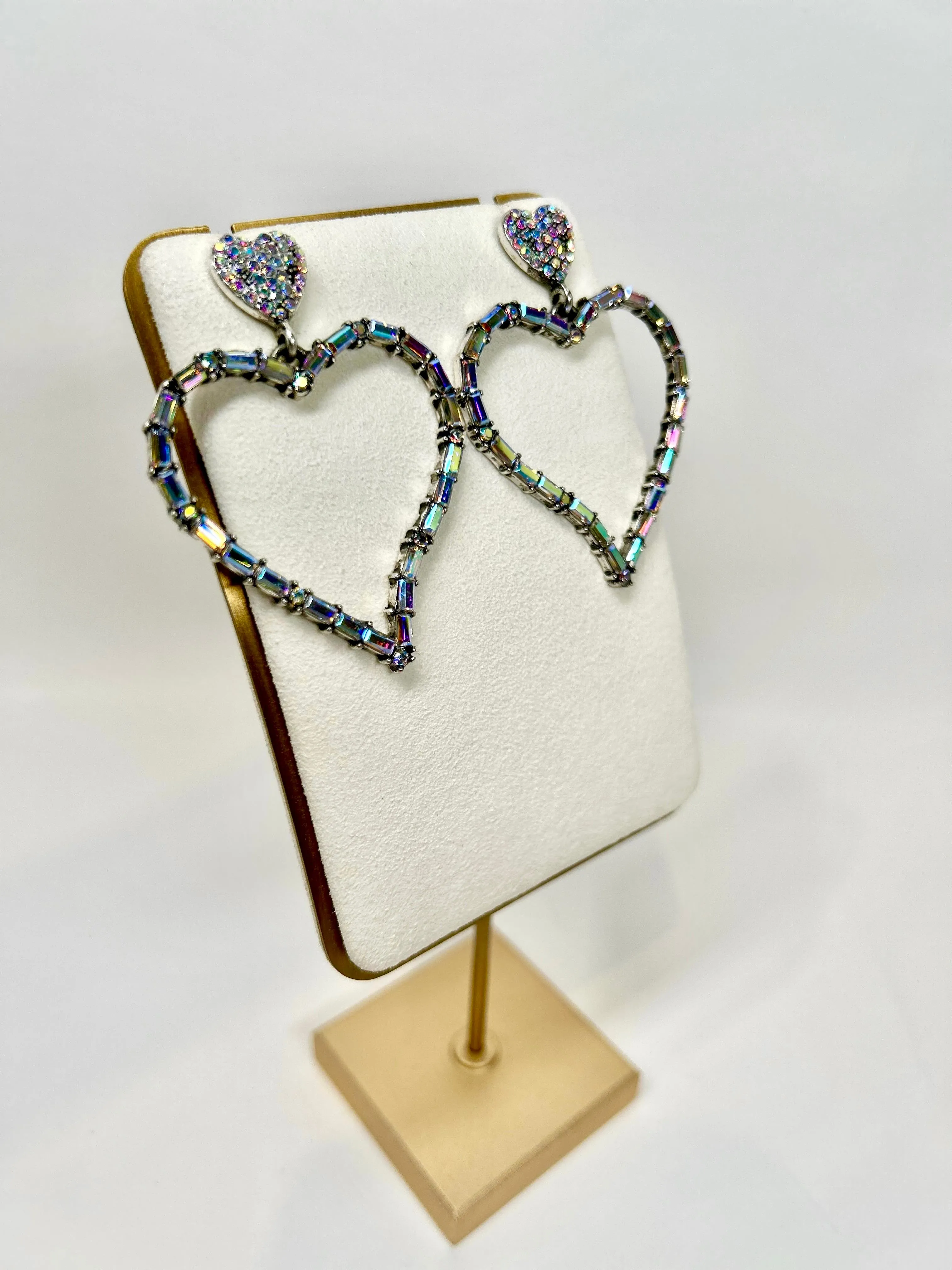 Amelia's Sparkling Heart - Crystal Heart Earrings