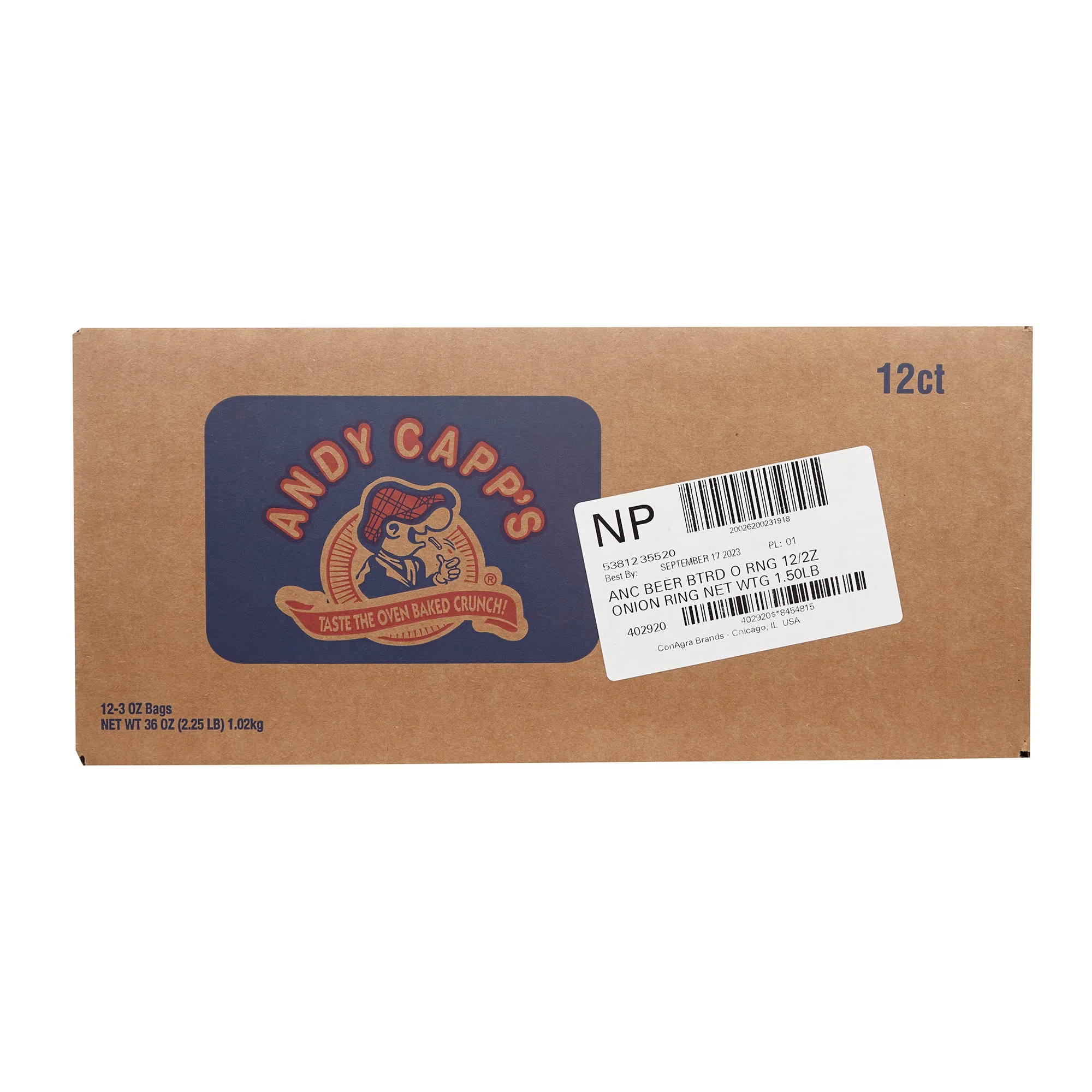 Andy Capp Beer Battered Onion Rings Baked-2 oz.-12/Case