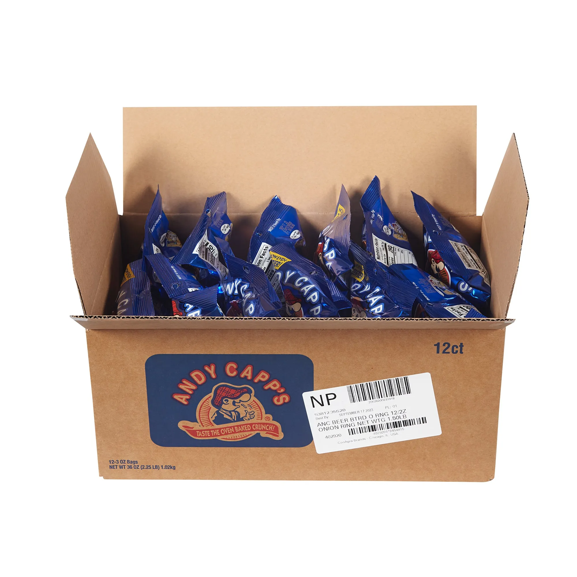 Andy Capp Beer Battered Onion Rings Baked-2 oz.-12/Case