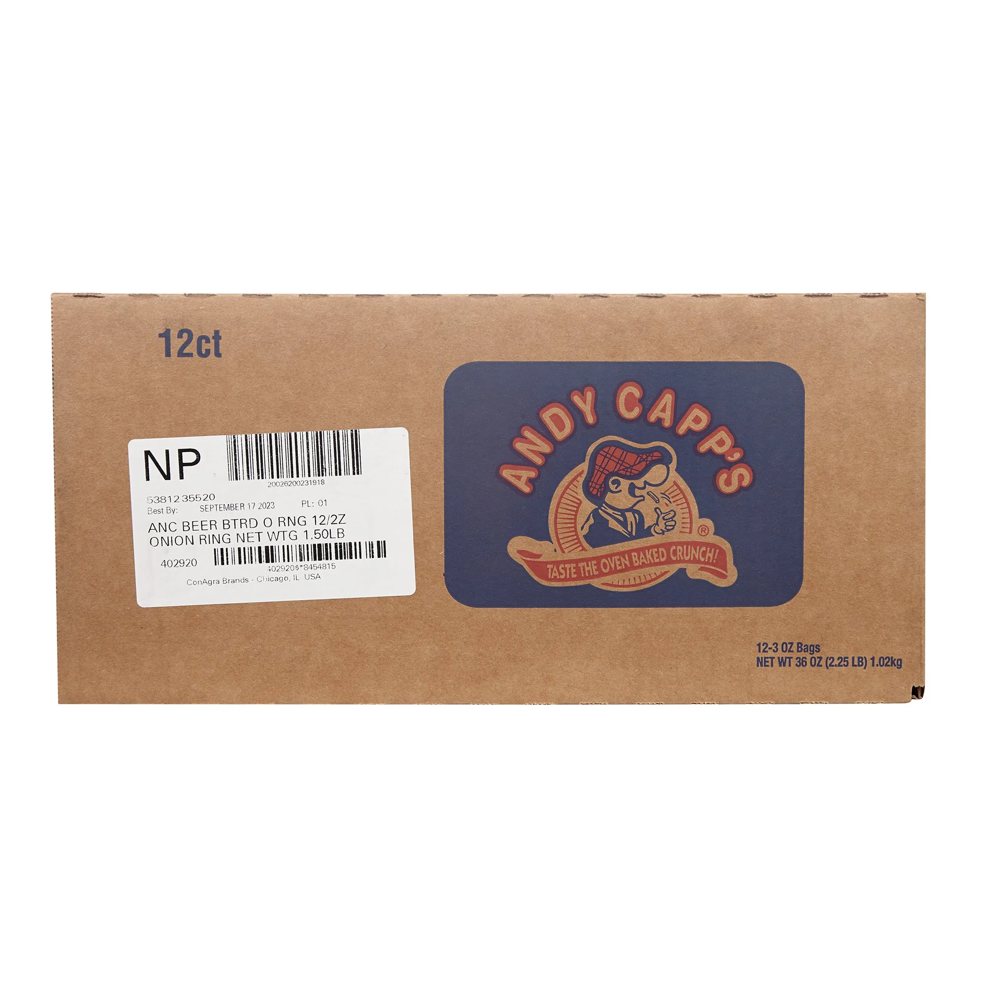 Andy Capp Beer Battered Onion Rings Baked-2 oz.-12/Case