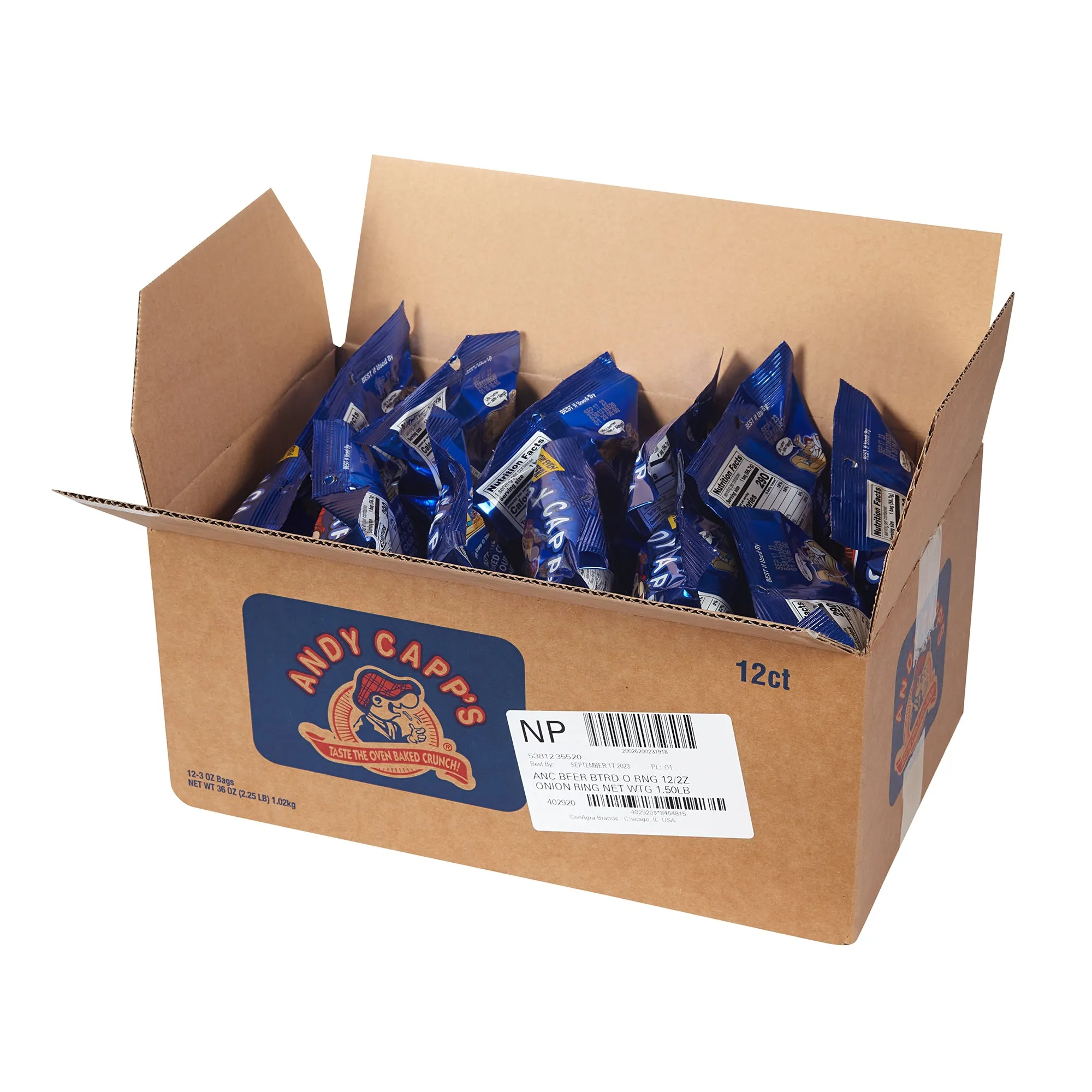 Andy Capp Beer Battered Onion Rings Baked-2 oz.-12/Case