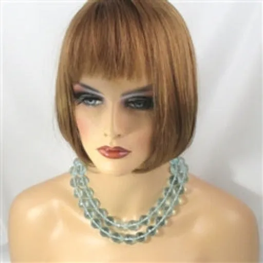 Aqua Double Stand Beaded Crystal Necklace Classic