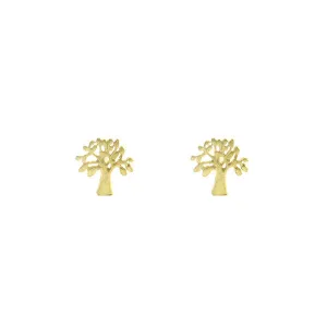 Banyan Tree Gold Sterling Silver Studs
