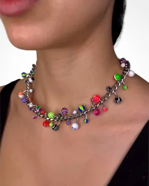 BARBELL RESIN CHAIN NECKLACE