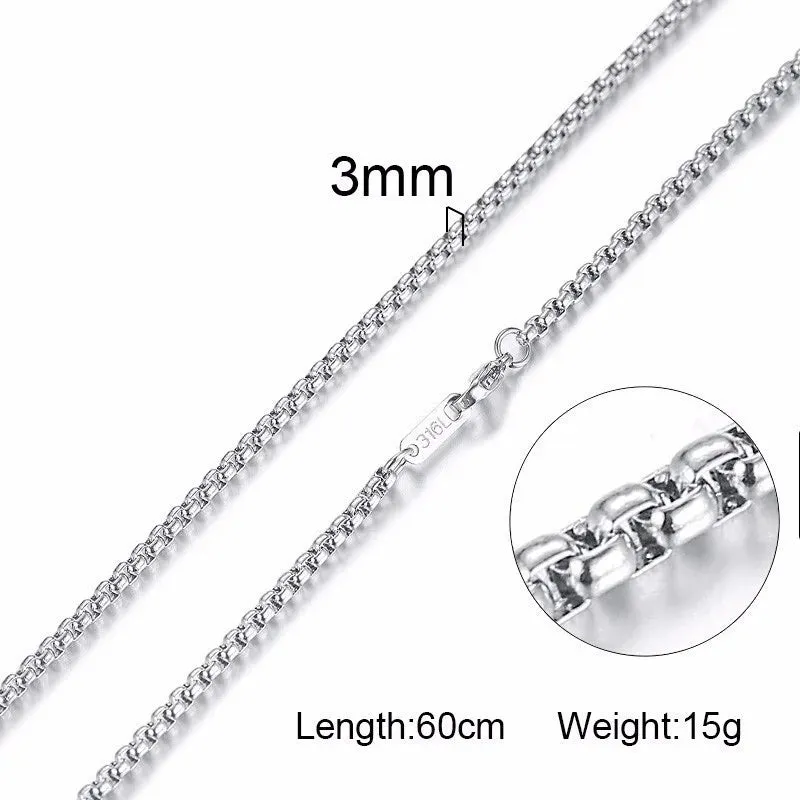 Basic 3-6MM Snake Cuban Curb Link Flat Box Wheat Chains Choker Necklaces for Men