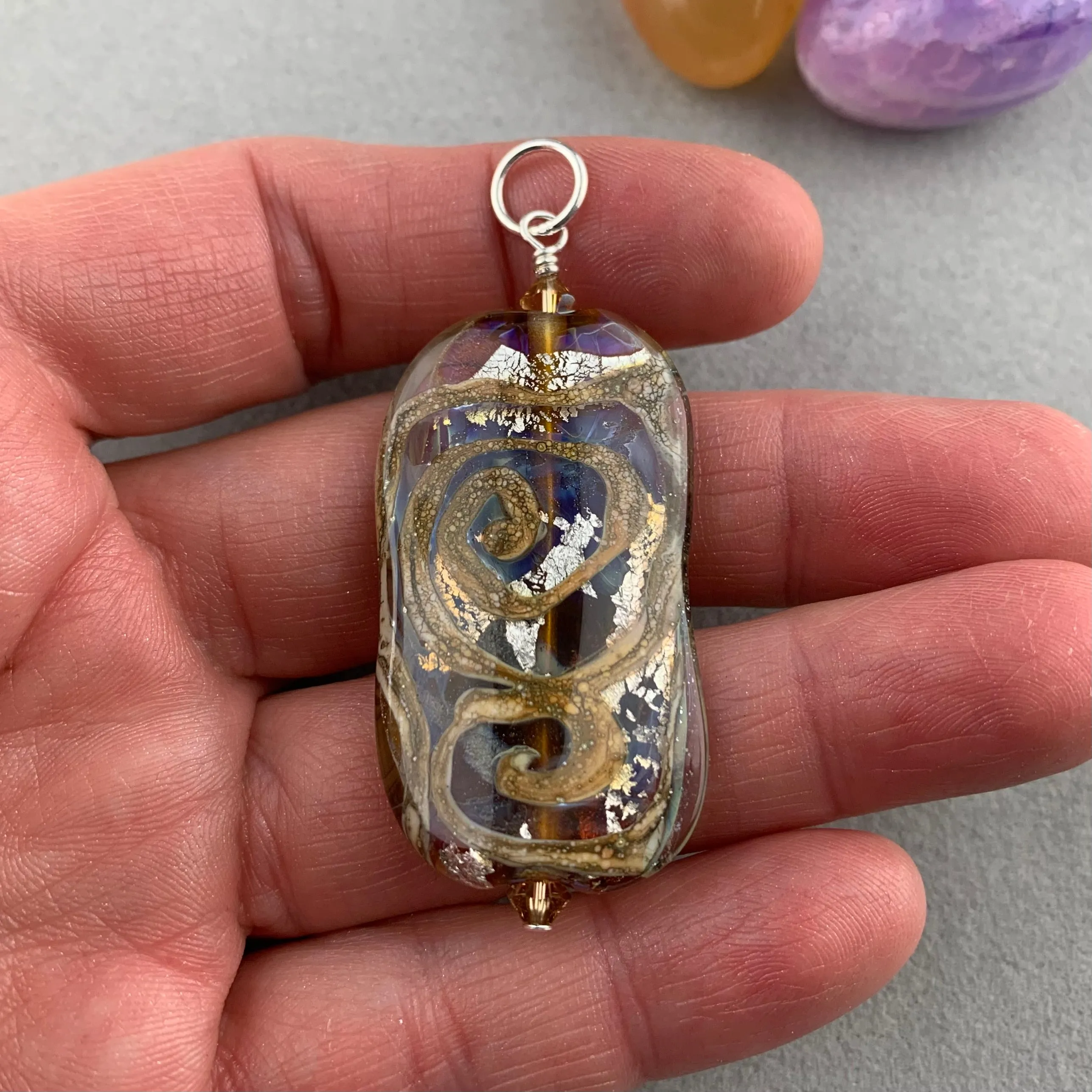 BATIK LABYRINTH II ~ HANDMADE GLASS PENDANT