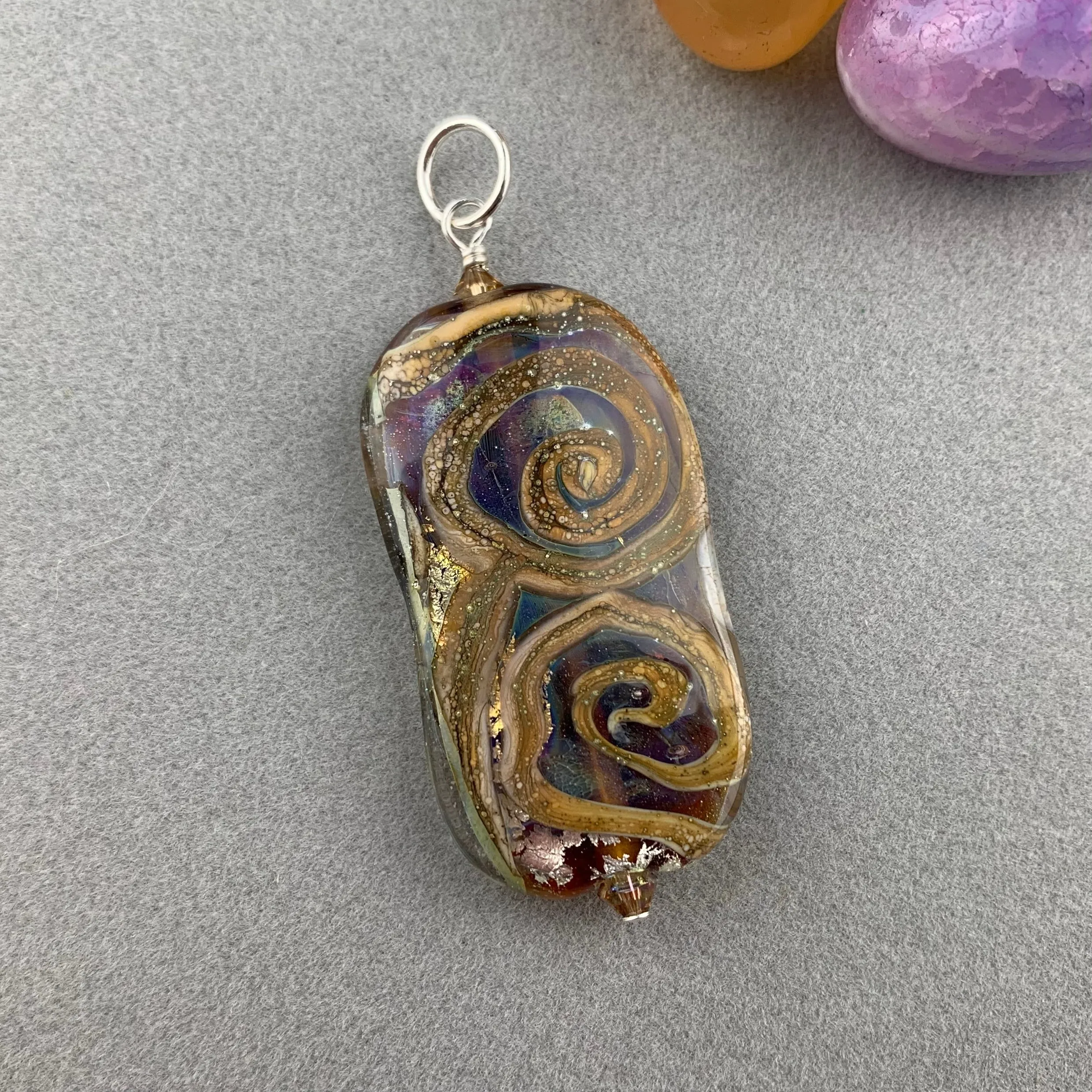 BATIK LABYRINTH II ~ HANDMADE GLASS PENDANT