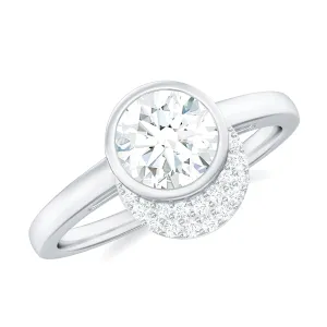 Bezel Set Round Cut Moissanite Classic Engagement Ring