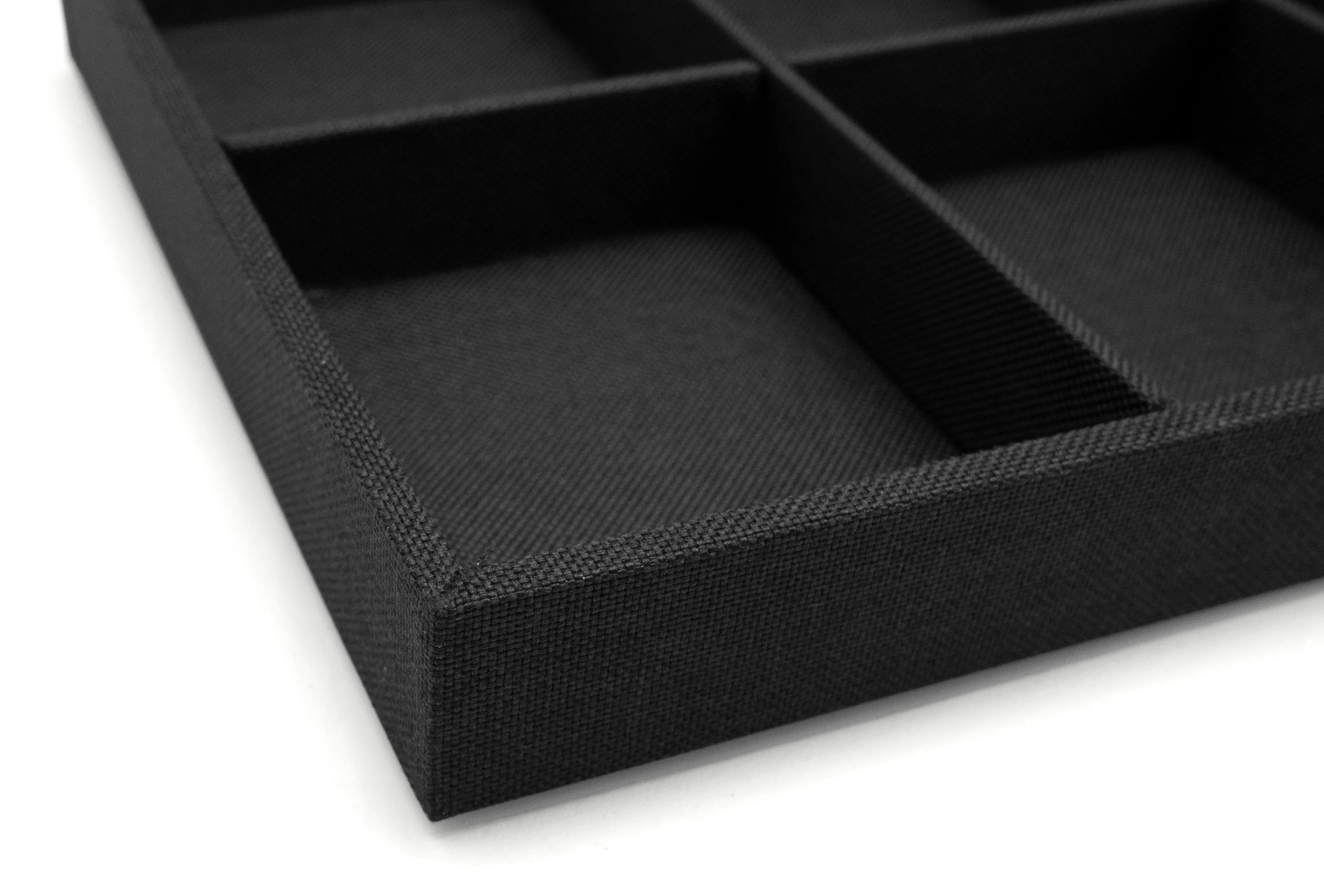 Black Linen 8 Compartment Stackable Jewelry Display Tray